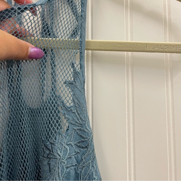 Free People Moonchild Embroidered Halter Maxi Dress Sz 12 - Picture 14 of 15